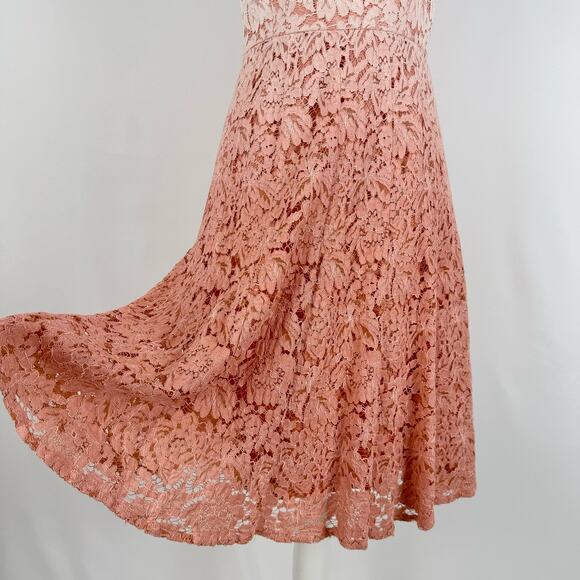 Trina Turk Women's Carpenteria Lace Ombré Dress Size 4 Grapefruit Fit & Flare - Picture 4 of 15